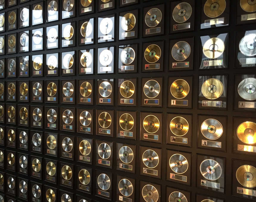 Gold Records on Wall