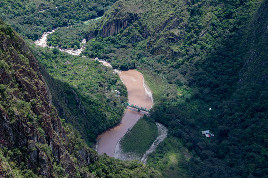 View of the Urubamba River from Huayna Picchu